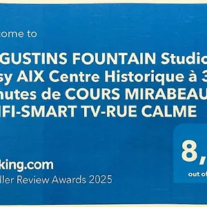 Augustins Fountain Cosy Aix Centre Historique A 3 Minutes De Cours Mirabeau -wifi-smart Tv-rue Calme Appartement